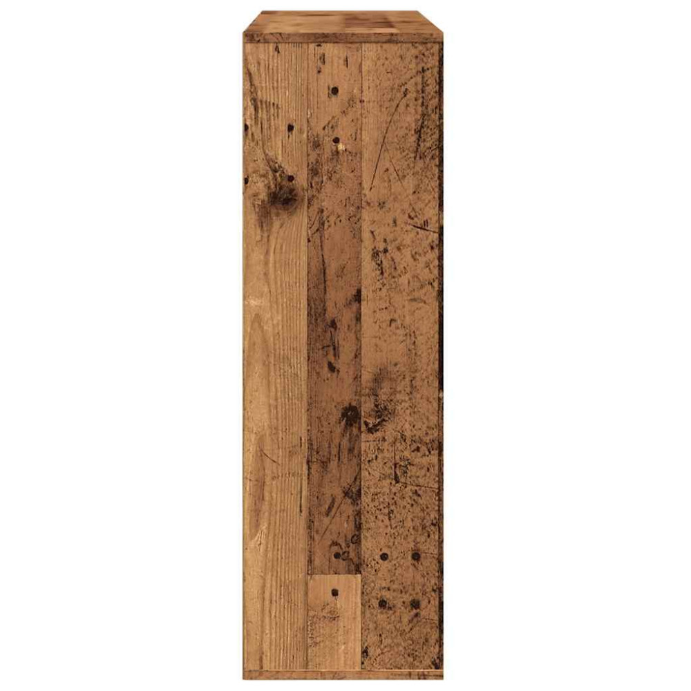 Produktbild för Bokhylla åldrat trä 98x29x97,5 cm