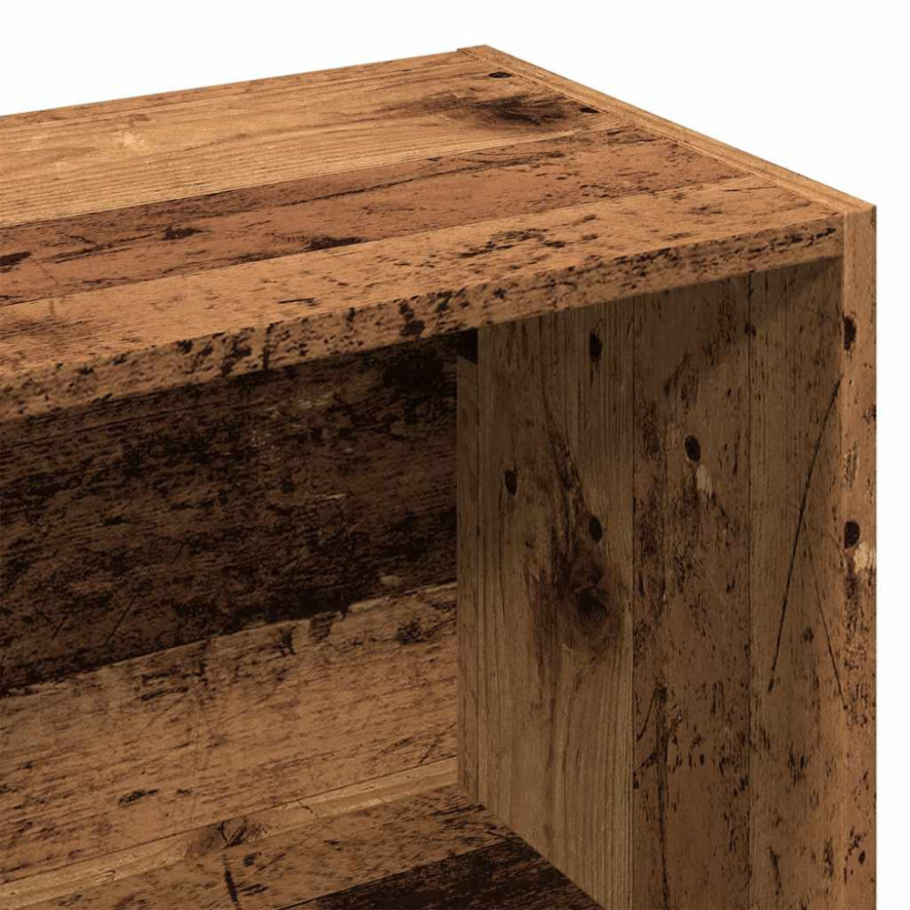 Produktbild för Bokhylla åldrat trä 98x29x97,5 cm