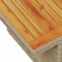 Produktbild för Matgrupp för trädgården med dynor 8 delar beige konstrotting
