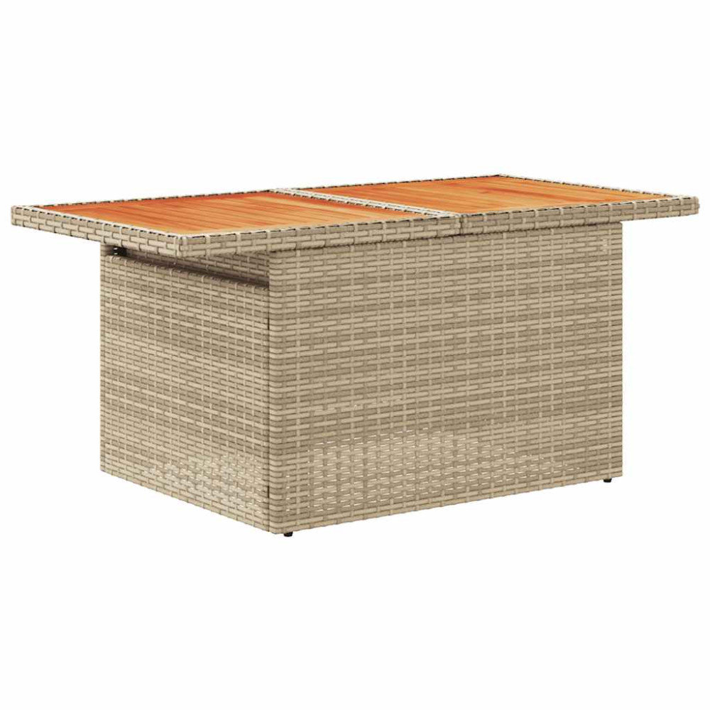Produktbild för Matgrupp för trädgården med dynor 8 delar beige konstrotting