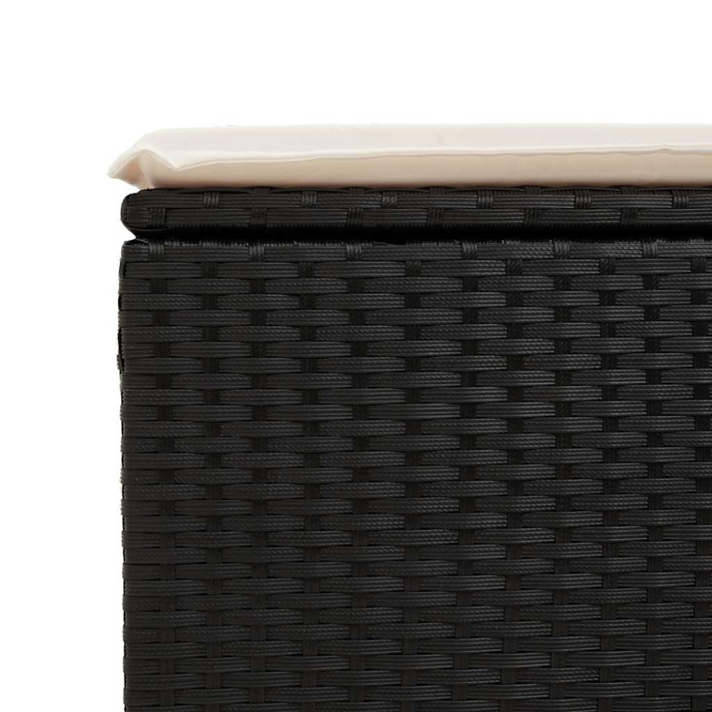 Produktbild för Soffgrupp för trädgården med dynor 7 delar svart konstrotting