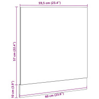 Produktbild för Front för diskmaskin åldrat trä 60x1,5x67 cm konstruerat trä