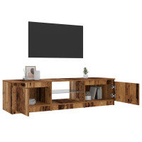 Produktbild för TV-bänk med LED-lampor åldrat trä 140x40x36cm konstruerat trä