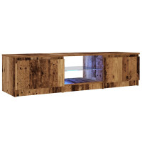 Produktbild för TV-bänk med LED-lampor åldrat trä 140x40x36cm konstruerat trä