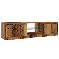 Produktbild för TV-bänk med LED-lampor åldrat trä 140x40x36cm konstruerat trä