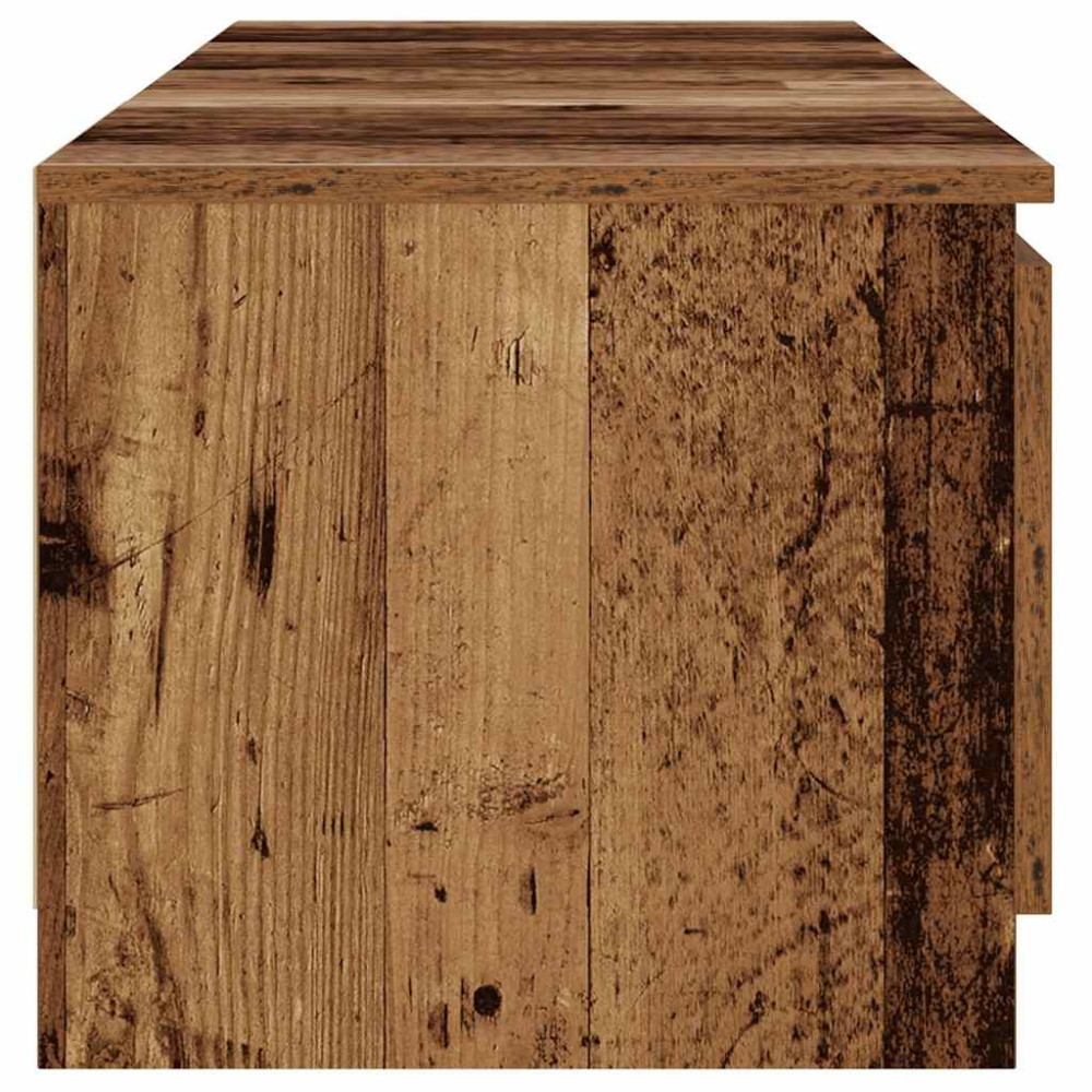 Produktbild för TV-bänk med LED-lampor åldrat trä 140x40x36cm konstruerat trä