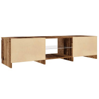 Produktbild för TV-bänk med LED-lampor åldrat trä 140x40x36cm konstruerat trä