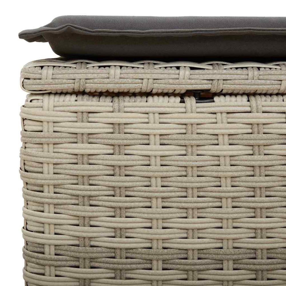 Produktbild för Loungegrupp för trädgården m dynor 8 delar ljusgrå konstrotting