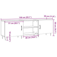 Produktbild för Tv-bänk åldrat trä 150x30x50 cm konstruerat trä