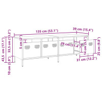 Produktbild för Tv-bänk senapsgul 135x39x43,5 cm kallvalsat stål