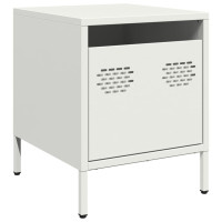Produktbild för Sängbord vit 35x39x43,5 cm stål