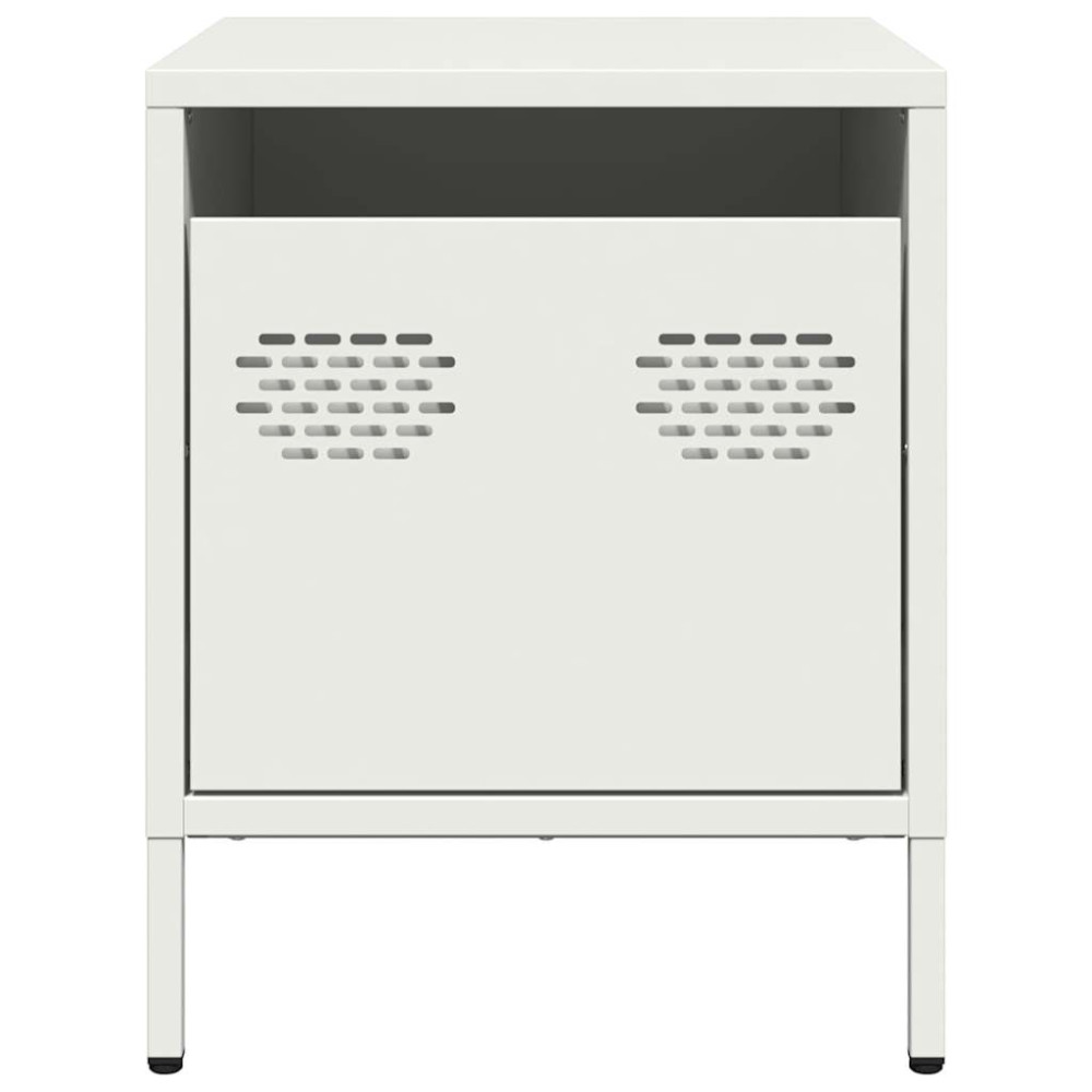 Produktbild för Sängbord vit 35x39x43,5 cm stål