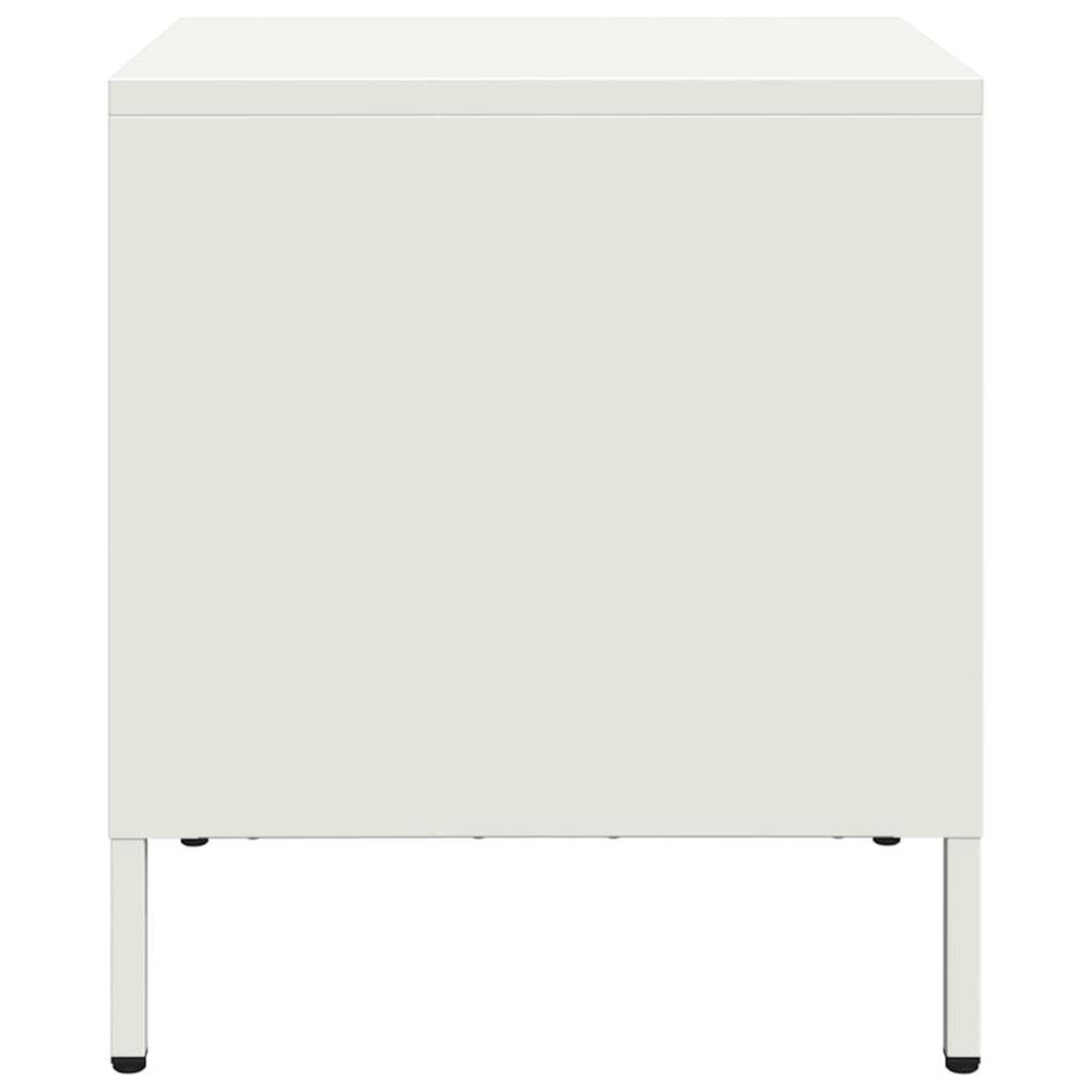 Produktbild för Sängbord vit 35x39x43,5 cm stål