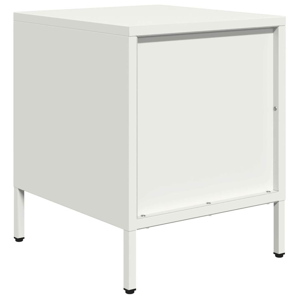 Produktbild för Sängbord vit 35x39x43,5 cm stål