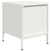 Produktbild för Sängbord vit 35x39x43,5 cm stål