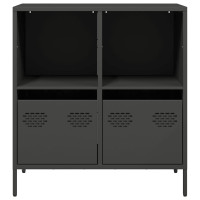 Produktbild för Skänk svart 68x39x73,5 cm kallvalsat stål