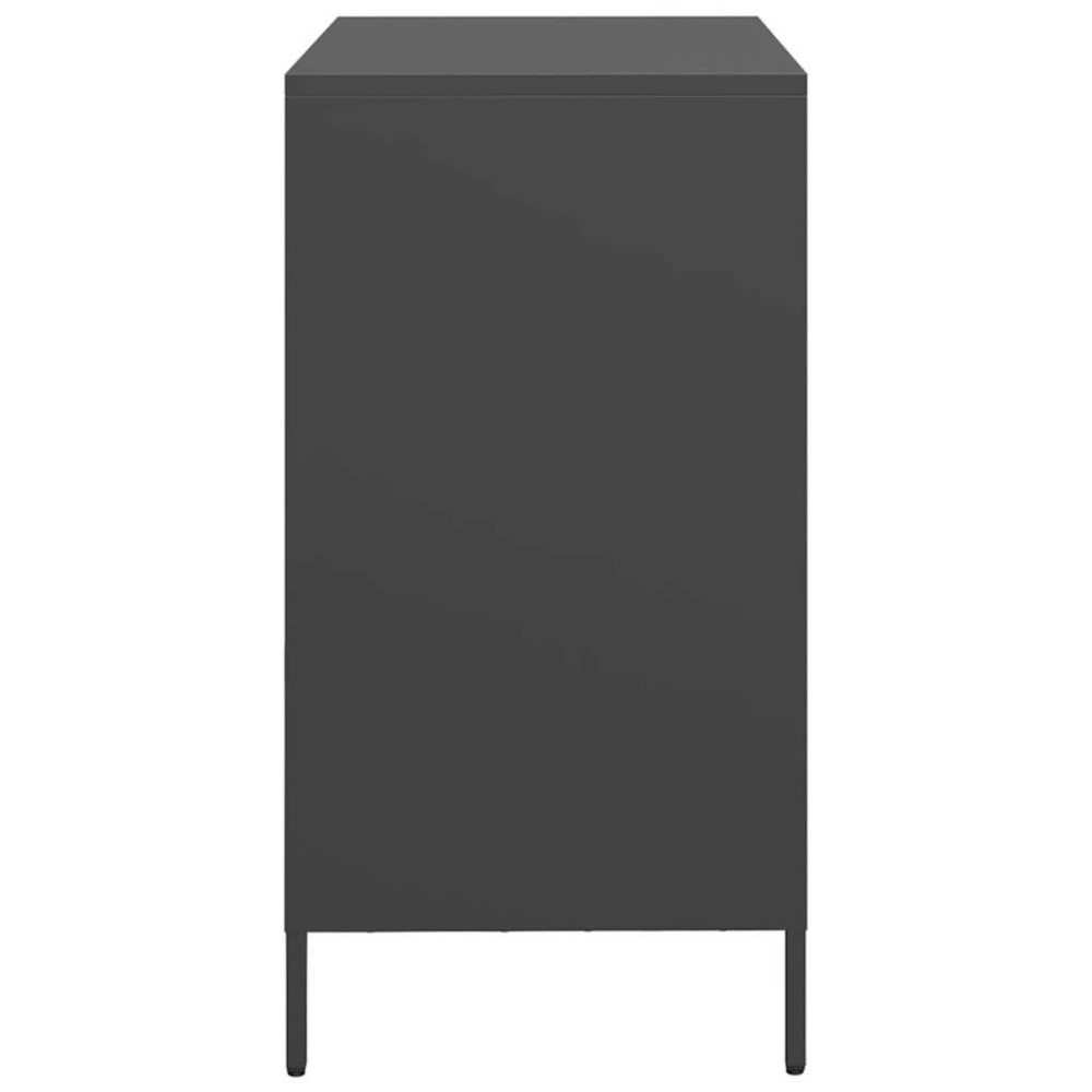 Produktbild för Skänk svart 68x39x73,5 cm kallvalsat stål