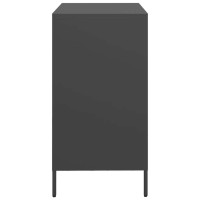 Produktbild för Skänk svart 68x39x73,5 cm kallvalsat stål