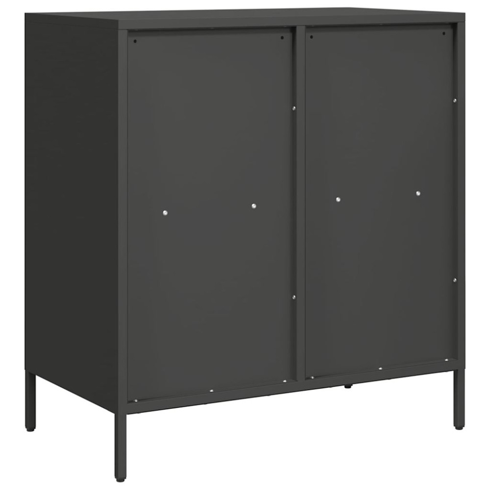Produktbild för Skänk svart 68x39x73,5 cm kallvalsat stål