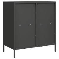 Produktbild för Skänk svart 68x39x73,5 cm kallvalsat stål