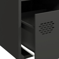 Produktbild för Skänk svart 68x39x73,5 cm kallvalsat stål