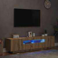 Produktbild för TV-bänk med LED-lampor artisan ek 160x35x40 cm konstruerat trä