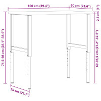 Produktbild för Arbetsbänk 100x60x(71,5-98) cm massiv ek