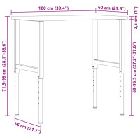 Produktbild för Arbetsbänk ljusbrun 100x60x(71,5-98) cm massiv ek