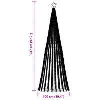 Produktbild för Julgranskon 475 LEDs blå 247 cm