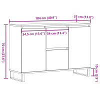 Produktbild för Skänk åldrat trä 104x35x70 cm konstruerat trä