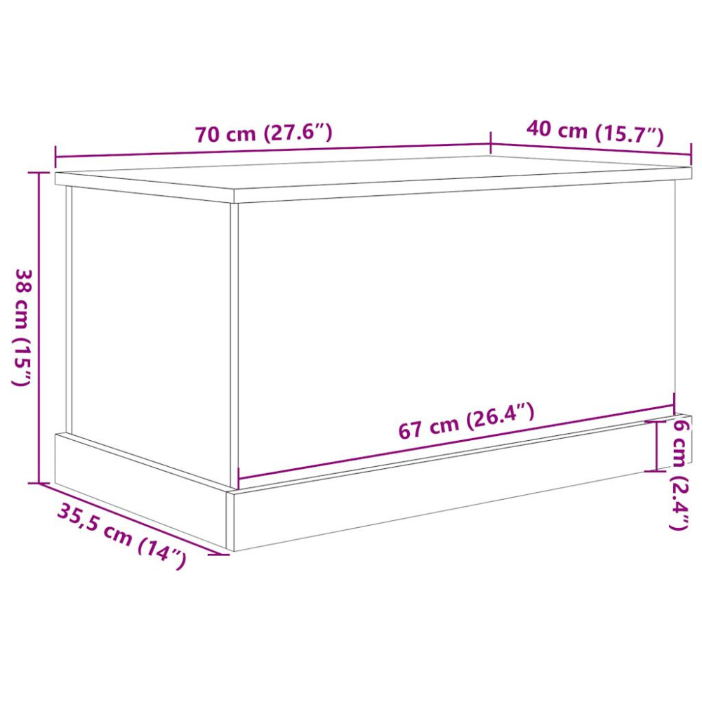 Produktbild för Förvaringslåda artisan ek 70x40x38 cm konstruerat trä