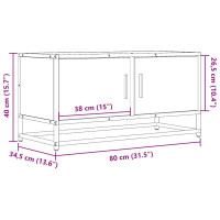 Produktbild för Tv-bänk svart 80x34,5x40 cm konstruerat trä och metall