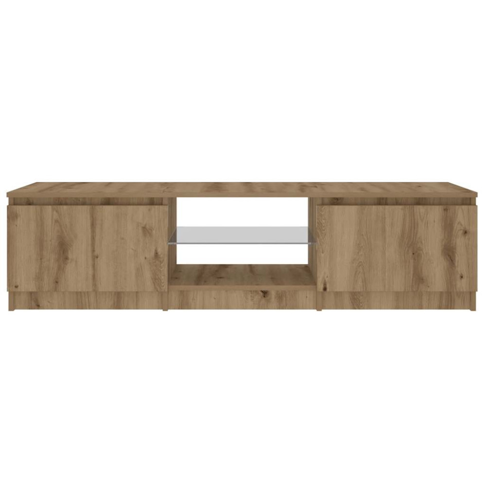 Produktbild för TV-bänk med LED-lampor artisan ek 140x40x36cm konstruerat trä