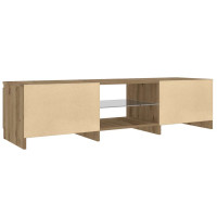 Produktbild för TV-bänk med LED-lampor artisan ek 140x40x36cm konstruerat trä