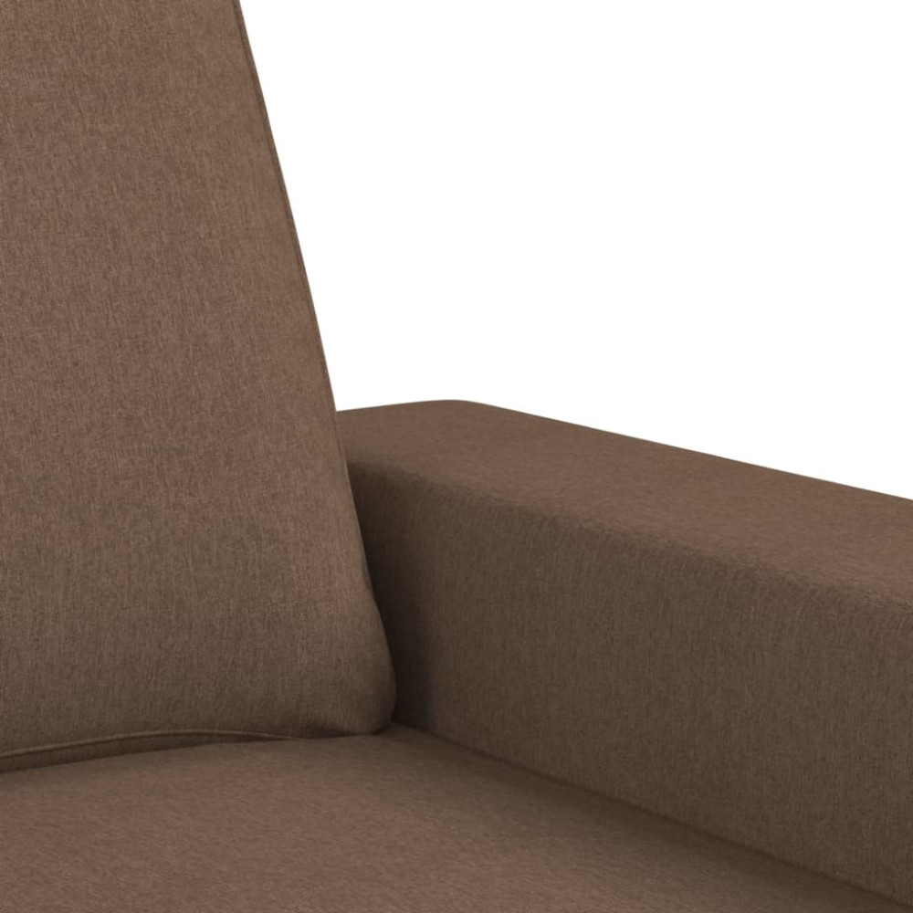 Produktbild för 3-sitssoffa med fotpall Brun 180 cm tyg