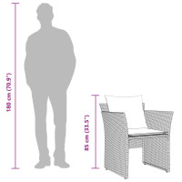 Produktbild för Reclinerstol för trädgården med fotpall grå konstrotting