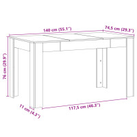 Produktbild för Matbord artisan ek 140x74,5x76 cm konstruerat trä