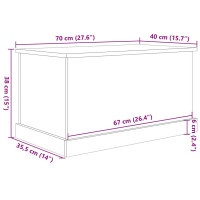 Produktbild för Förvaringslåda åldrat trä 70x40x38 cm konstruerat trä