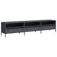 Produktbild för Tv-bänk antracit 202x39x43,5 cm kallvalsat stål