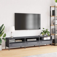 Produktbild för Tv-bänk antracit 202x39x43,5 cm kallvalsat stål