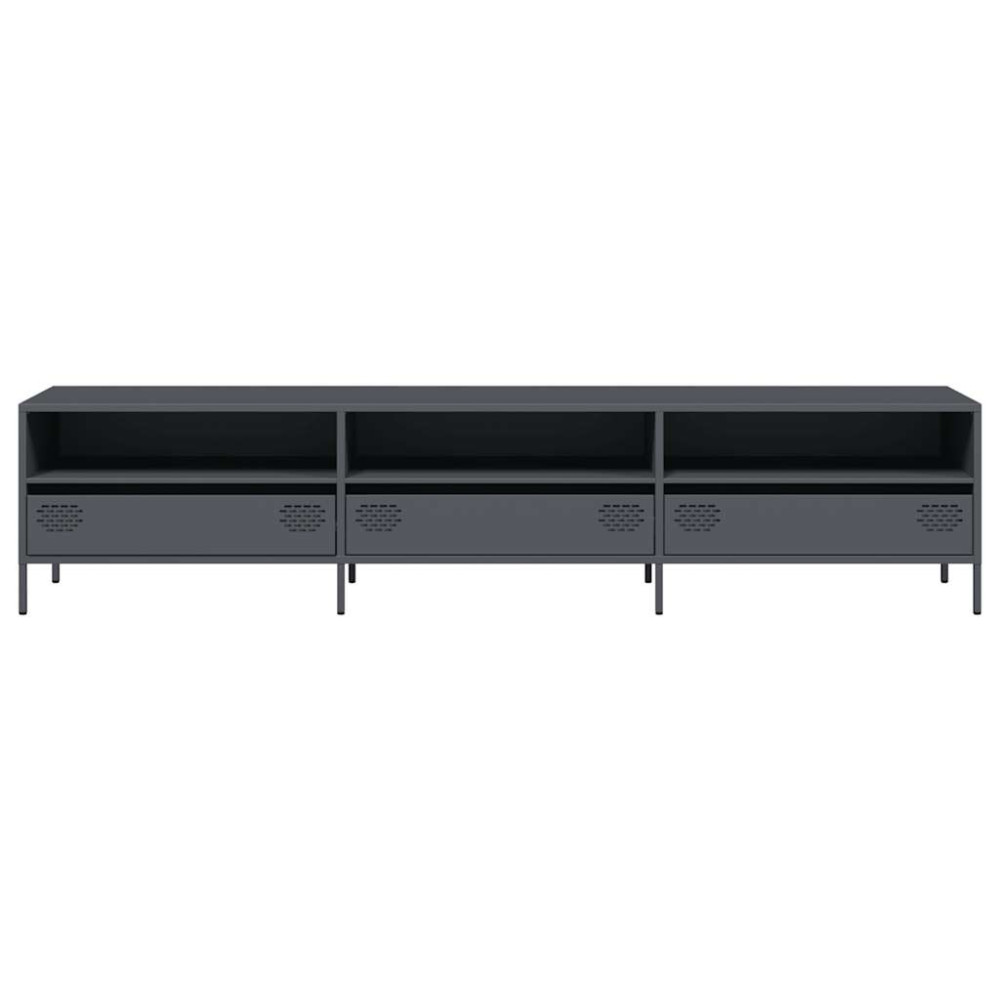 Produktbild för Tv-bänk antracit 202x39x43,5 cm kallvalsat stål