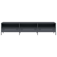 Produktbild för Tv-bänk antracit 202x39x43,5 cm kallvalsat stål