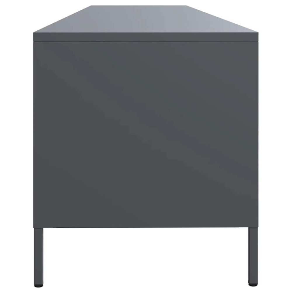 Produktbild för Tv-bänk antracit 202x39x43,5 cm kallvalsat stål