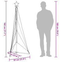 Produktbild för Julgransbelysning 363 LEDs färgglad 182 cm