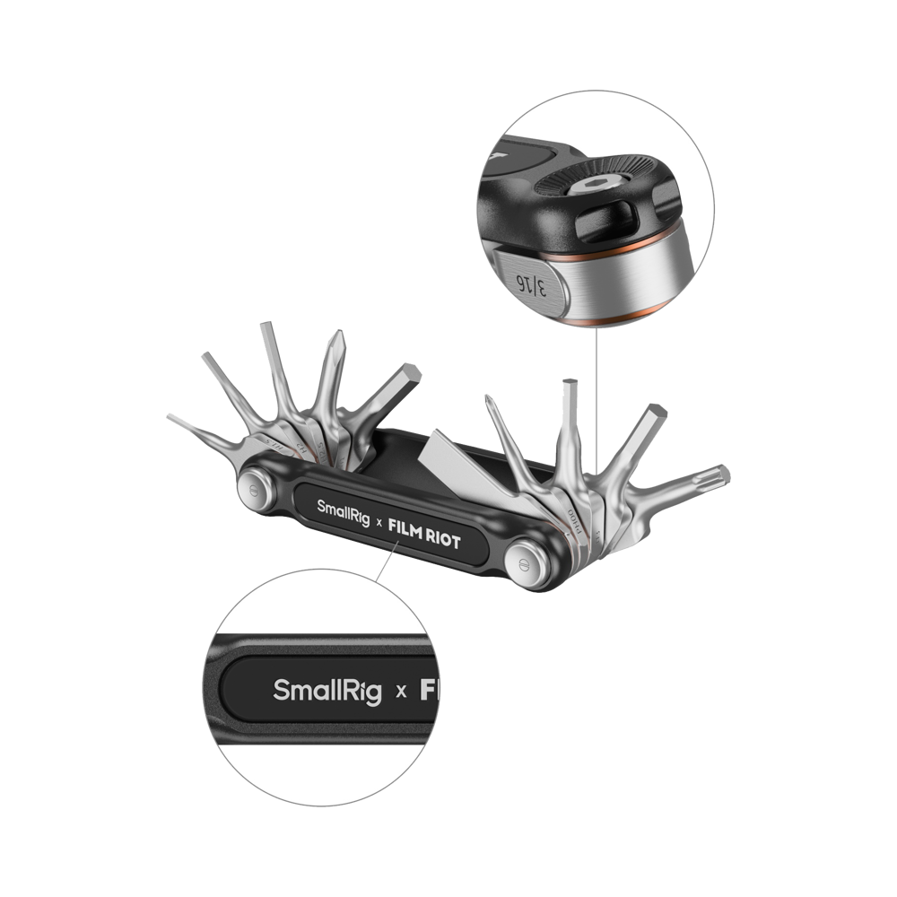 Produktbild för SmallRig 4813 x FILM RIOT 10-in-1 Folding Wrench Set with Multiple Angle Positioning Red