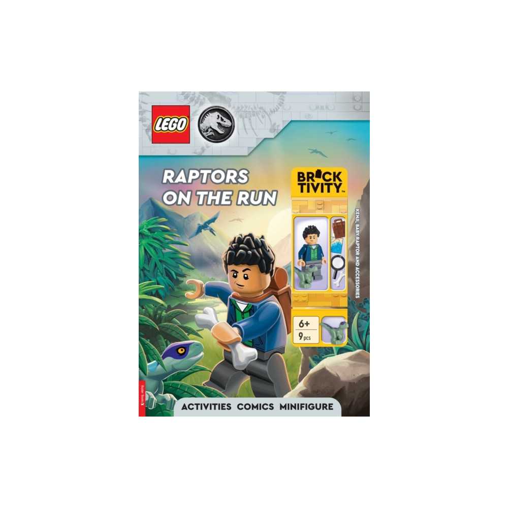 Produktbild för LEGO® Jurassic World™: Raptors on the Run Activity Book (with Kenji minifigure, baby raptor and accessories) (häftad, eng)