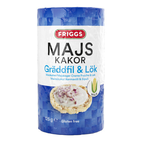 Friggs Majskakor Gräddfil & Lök 125 g (Utgånget datum)