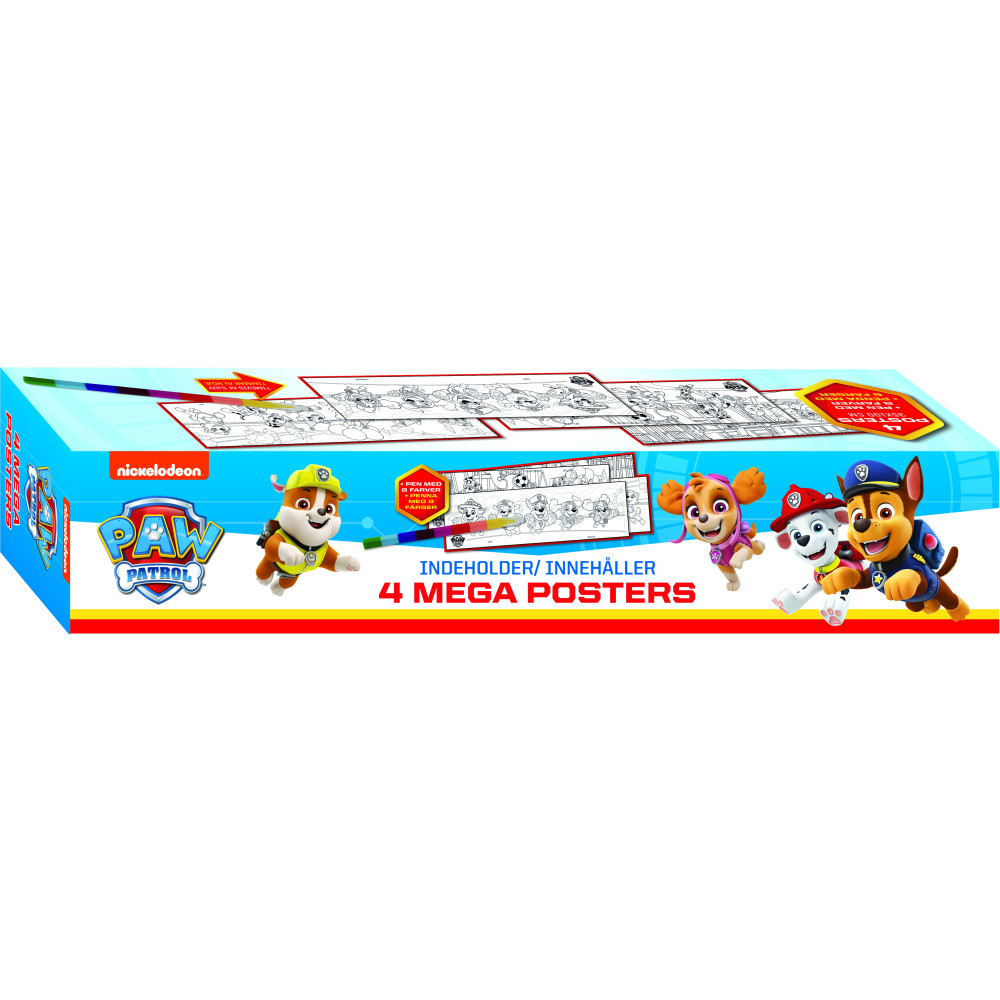 Produktbild för Paw Patrol mega posters (bok)