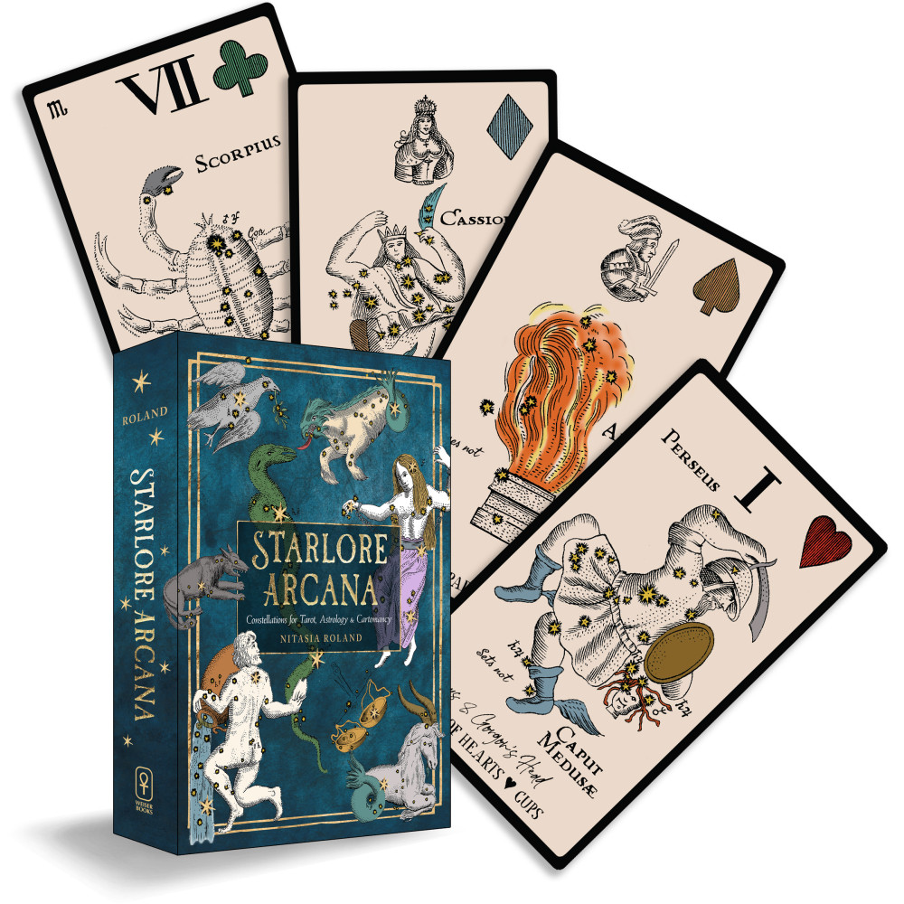 Produktbild för Starlore Arcana: Constellations for Tarot, Astrology, and Cartomancy (56 Full-Color Cards and 128-Page Guidebook)