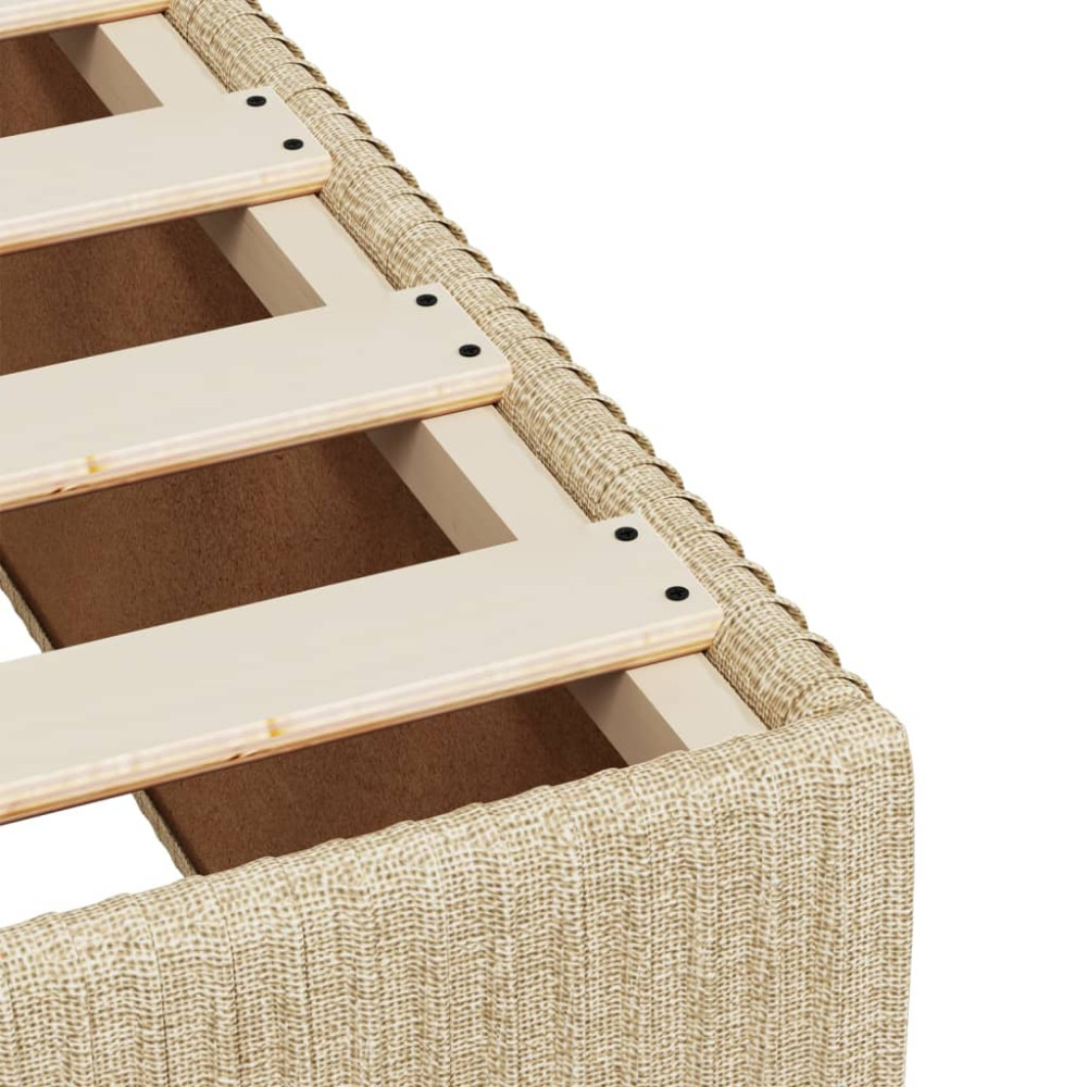 Produktbild för Ramsäng med madrass gräddvit 90x190 cm tyg